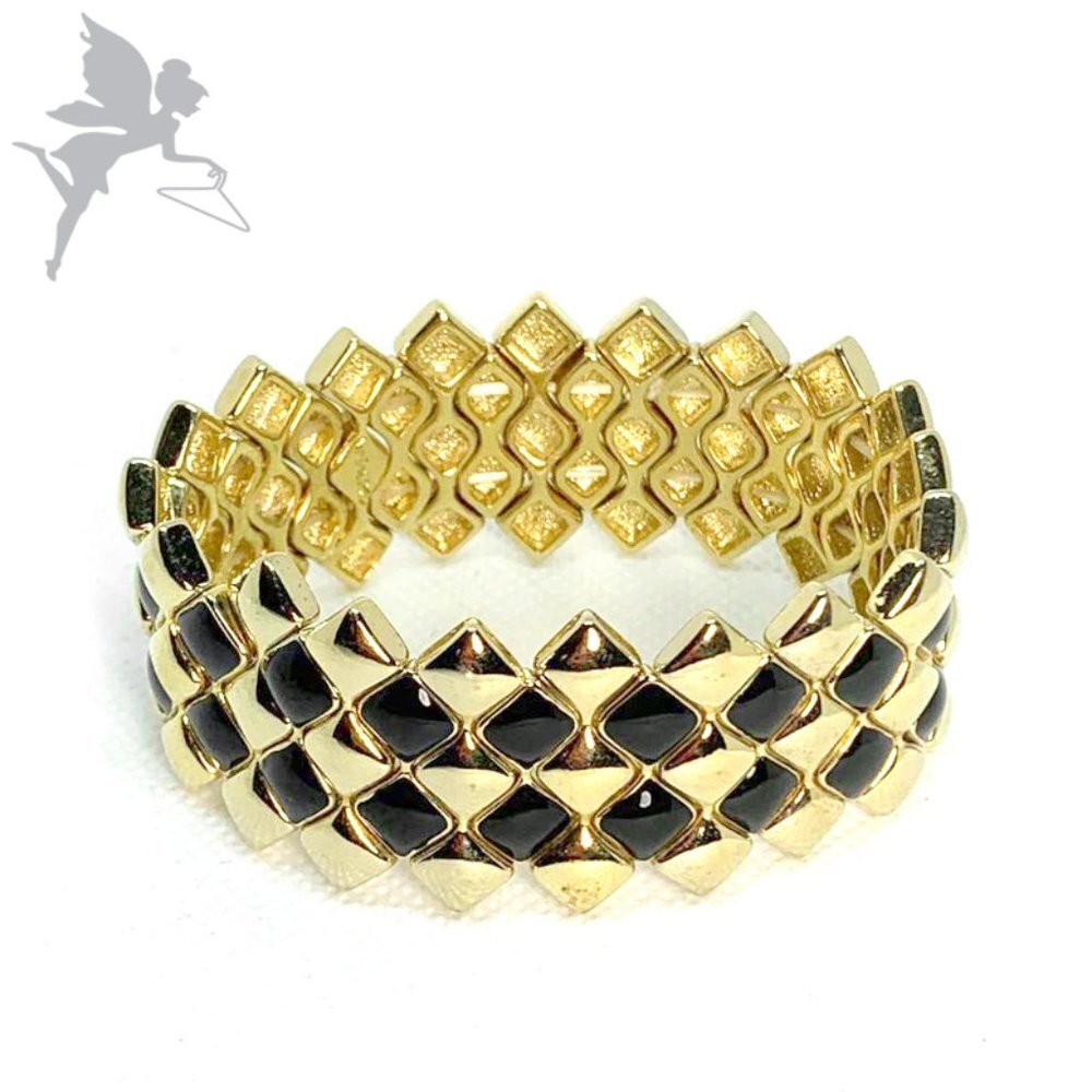 VINTAGE NAPIER Signed 1980s Stretch Gold Bracelet